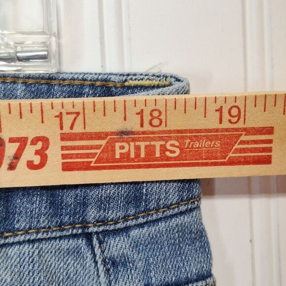 Maurices Womens Jeans 18 Long Amber Boot Cut‎ Blue Stretch Distressed Med Wash - Picture 12 of 14